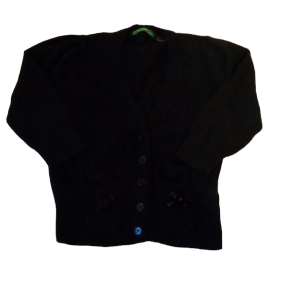 United colors of Benetton baby girl size 18 months black cable knit cardigan